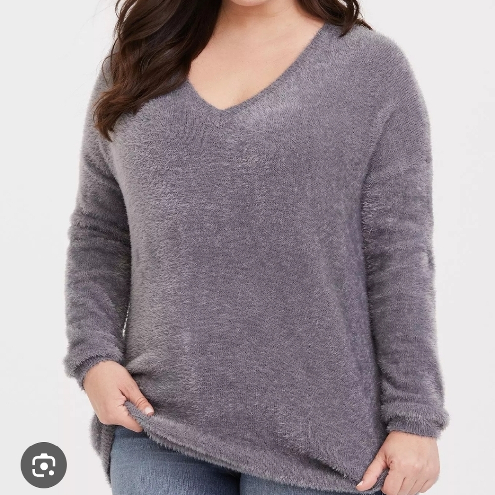 Torrid Fuzzy V Neck Sweater